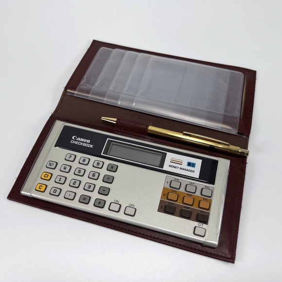 VTG Canon CB-100 Checkbook Electronic Calculator Working Made in Japan COMPLETE - Picture 2 of 6